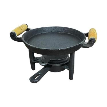 Imagem de Fogareiro Ferro Rechaud Com Chapa Bifeteira Porção 20Cm Rig