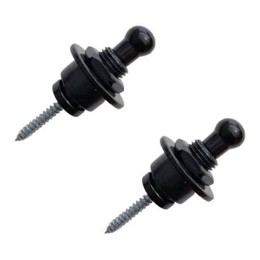 Imagem de Roldana Strap Lock Preta para Guitarra Violão Baixo