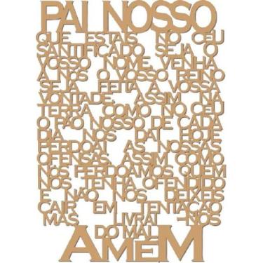Imagem de Painel Oração Pai Nosso 45x60cm MDF 3mm - Atelier da Madeira