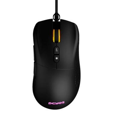 Imagem de Mouse Usb Gamer Pcyes Gaius Pmggbv 12400dpi Led Rgb 6 Botoes 1.8mt - Preto