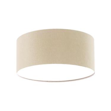 Imagem de Luminária Plafon Redondo Cúpula em Tecido 30x15 - Tom Luz, Cáqui5928