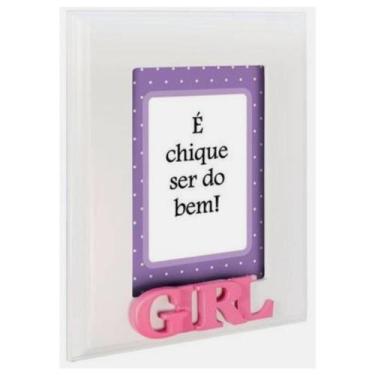 Imagem de Porta Retrato Lembranças Girl MDF Branco e Pink Foto10x15 - YES