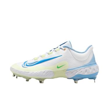 Imagem de Nike Tênis masculino Alpha Huarache Elite 4 Baseball Metal Baseball DJ6521, Branco/azul aquário/pouco volt/azul fotográfico, 39