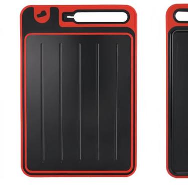 Imagem de Tábua de Corte Dupla Face Premium de Titânio - Aço Inox de Grau Alimentício para Cozinha e Jantar(preto)