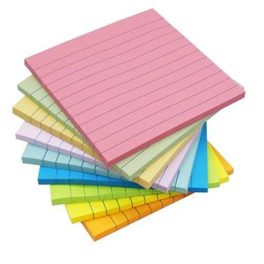 Imagem de (pacote com 9) Poste forrado de notas adesivas HQCME 4x4 com linhas de