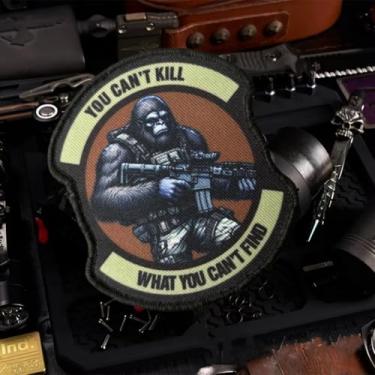 Imagem de Patch de moral do guerreiro da fera - Patch tático de gorila de metralhadora para equipamentos militares, mochilas, bonés de beisebol de operador, porta-placas e coletes - Patch de moral