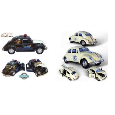 Imagem de Kit 2 Super Carrinhos Fusca 1957 Ferro Fricção Metal - Sweet Home