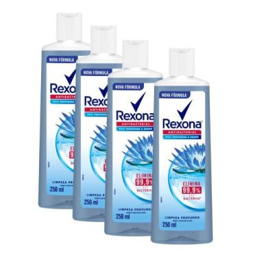 Imagem de Kit 4 Sabonete Líquido Rexona Antibacterial Limpeza Profunda 250ml
