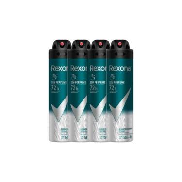 Imagem de Kit 4 Desodorante Antitranspirante Aerosol Masculino Rexona Sem Perfum
