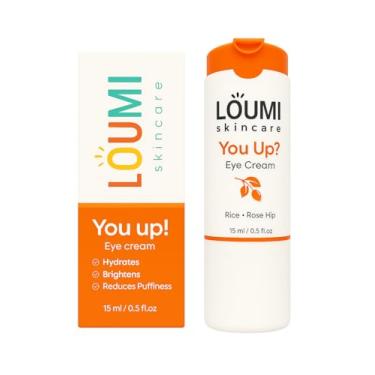 Imagem de LOUMI Skincare You Up? Creme para olhos rosa mosqueta | Creme clareador e hidratante para os olhos | Reduz olheiras, inchaço e rugas | Aumento de colágeno de arroz, soja e rosa mosqueta | Natural