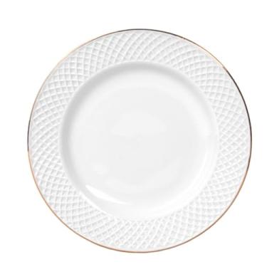 Imagem de Prato Raso 6un 27cm Porcelana Joaquina Filete Dourado