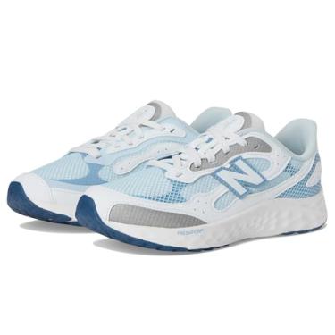 Imagem de New Balance Tênis de corrida unissex infantil Fresh Foam Arishi Lux V1 com cadarço, Vidro fosco/branco/água parada, 20