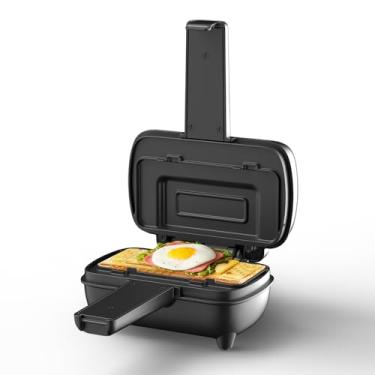 Imagem de KEINVE Sanduicheira elétrica dupla face antiaderente, mini frigideira quadrada para sanduíches torrados, queijo grelhado, panquecas, omeletes - Gadget essencial de cozinha para cozinhar em casa