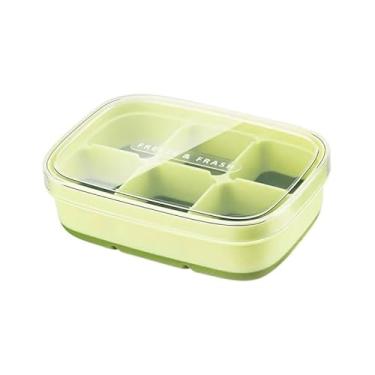 Imagem de Forma de Gelo em Silicone com Tampa, 6 Cavidades Grandes, Design Flexível e Reutilizável, Cores Verde, Laranja e Azul (2, verde)