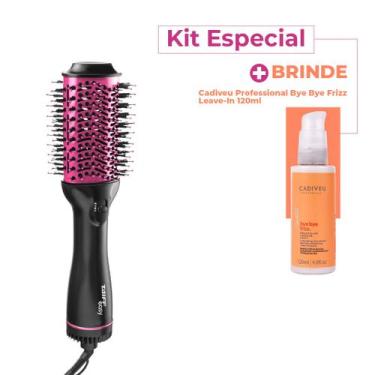 Imagem de Kit Taiff Easy 1200W 127V Rosa Escova Secadora Cadiveu Bye Bye Frizz L