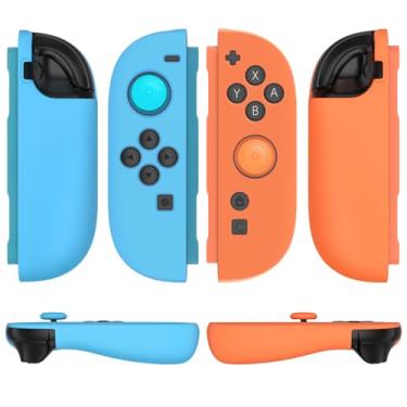 Imagem de TNP JoyCon 2 Cover Case for Nintendo Switch 2 2025 - Protective Silicone Cover with Thumb Grip Caps - Soft Shell Case for Switch 2 Joy Con Controller (Neon Blue+Orange)