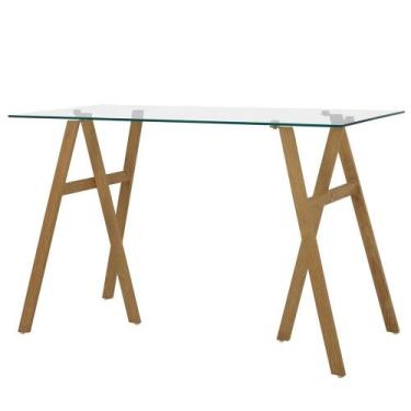 Imagem de Escrivaninha ANM2737M Anima Office Tampo de Vidro 120 x 60 cm Base em 