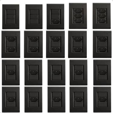 Imagem de Kit Tomada Simples Tomada Dupla Interruptores 20 unidades - Tramontina