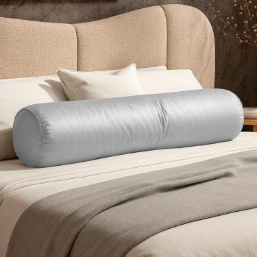 Imagem de Almofada Travesseiro Bastão Tubo Rolo Dot 140cm Macia Veludo Cinza Claro - Desk Design