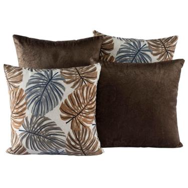 Imagem de Capa Almofada Estampada Jacquard Decorativas com Ziper 4 unidades