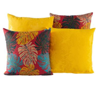 Imagem de Capa Almofada Estampada Jacquard Decorativas com Ziper 4 unidades
