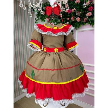Imagem de Fantasia Junina Cangaceira Maria Bonita - Vestido Temático - Fabuloso 