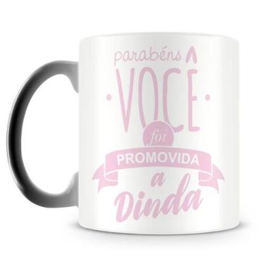 Imagem de Caneca Mágica de Porcelana com Frase Surpresa - Promovido a Dinda - Am