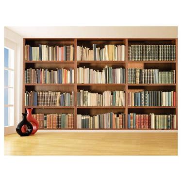 Imagem de Papel De Parede 3D Estante De Livros Fundo Vídeo 3,5M Est07