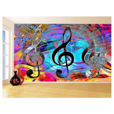 Imagem de Papel De Parede Musica Notas Musicais Cor Arte 3,5M Mus93
