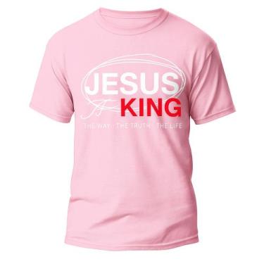 Imagem de  Camisa Gospel Unissex  Jesus É Rei  Fé, Estilo e Propósito  - propria