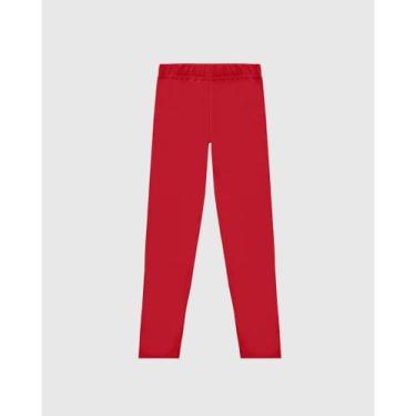 Imagem de Calça Legging Infantil Malwee Kids Ref. 21352, Vermelho 2226, 4