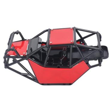 Imagem de aqxreight Corpo da Esteira de Controle Remoto Cover Plástico RC Roll Car Modelo Acessórios para Axial SCX10 Construção Vermelha Pode que de RC Roll CageCrawler Body ShellRC BodyRC Car Frame (#1)
