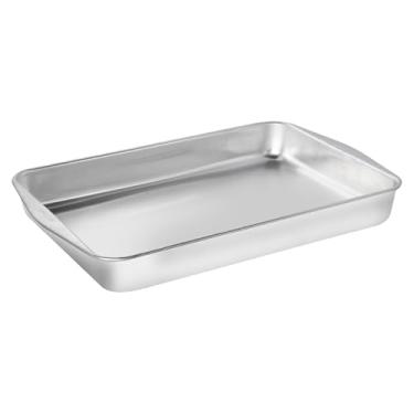 Imagem de Assadeira Retangular Funda Rochedo Dura+ Polida 44cm, Alumínio Resistente, Alta Durabilidade, Bordas Laterais para Mais Praticidade e Livre de PFOA