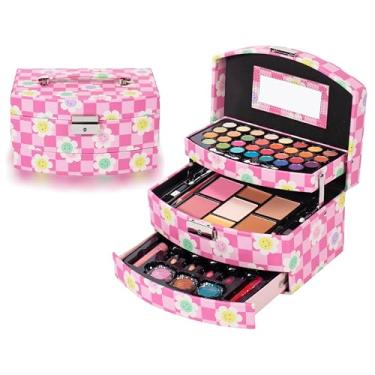 Imagem de Hot Sugar Kit de maquiagem para meninas para presente de aniversário, conjunto de maquiagem de Natal para adolescentes 10 12 13 16 inclui cosméticos reais e ferramentas de maquiagem (floral)