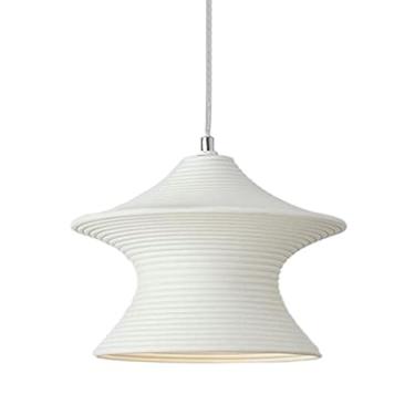 Imagem de Luminária pendente moderna japonesa, luminária suspensa interna E26/27, base de barra, iluminação, lâmpada de suspensão para restaurante, estúdio, bar, loja de roupas, altura ajustável (bege
