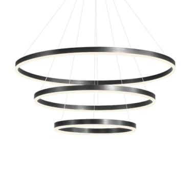 Imagem de Lustre pós-moderno simples criativo escritório redondo LED luz pendente restaurante moderno luminária de teto para cozinha ilha entrada sala de jantar sala de estudo sala de estar quarto bar