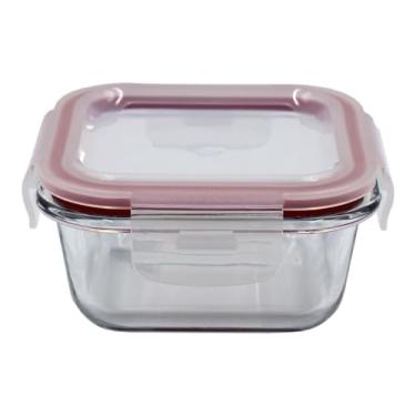 Imagem de POTE DE VIDRO HERMETICO QUADRADO 320ML VERMELHO - CM48