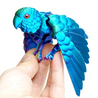 Imagem de Modelo de papagaio flexível impresso em 3D, pássaro com asa, articulações móveis, decoração de escritório em casa, brinquedos interessantes para autismo/TDAH, presentes de festivais, brinquedos fidget