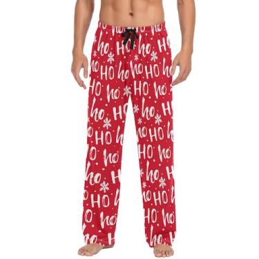Imagem de Calças de pijama Ollabaky Christmas Hohoho Snowflakes para homens