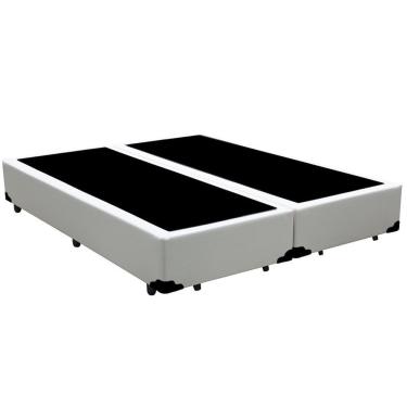 Imagem de Cama Box Blindado Casal Bipartido Extremo Reforçado Xerife Móveis Sintético Branco 40x138x188