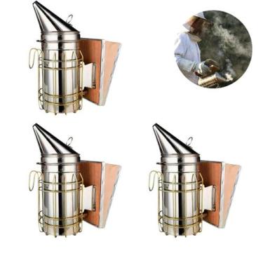 Imagem de Kit 3 Un. Defumador De Apicultura Galvanizado Fumegador Fumigador 28,5