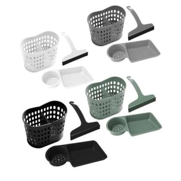 Imagem de Kit pia rodinho rodo organidor de talheres porta esponja e detergente 