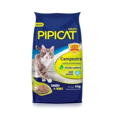 Imagem de Areia Higiênica Pipicat Campestre Grãos Extrafinos Kelco 4Kg