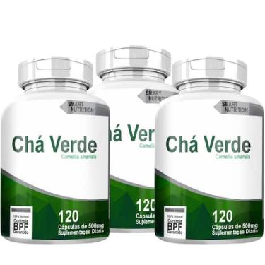 Imagem de Cha Verde Kit Com 3 Potes Com Total De 360 Capsulas - 4Elementos