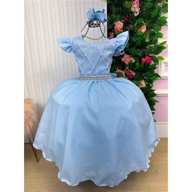 Imagem de Vestido Longo Ysa Kids Ariane Azul Bebê para Festas e Eventos, Spindle