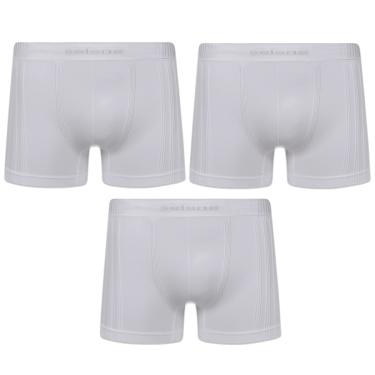 Imagem de Kit 3 Cuecas Boxer Selene Sem Costura Masculino - Branco