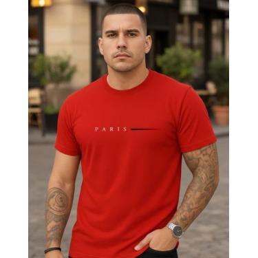 Imagem de Camiseta Masculina Paris Streetwear Malha 100% Algodão Macio - Genéric