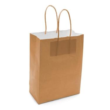 Imagem de Sacola De Papel Pequena Kit Resistente Com 10 Un 15x11Cm Preta (Kraft, 15x11)