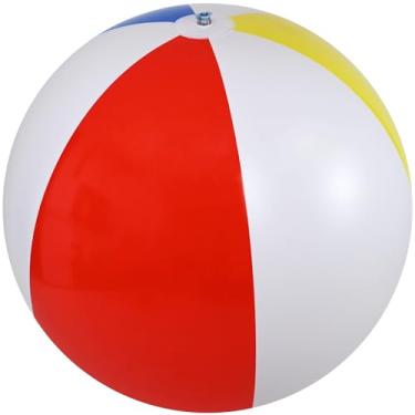 Imagem de Jet Creations Bola de cor vermelha, branca, azul, amarela, de 122 cm, tamanho jumbo feita com vinil resistente ao frio, ótima para eventos VBS Beach Pool Party em todas as estações, 1 peça