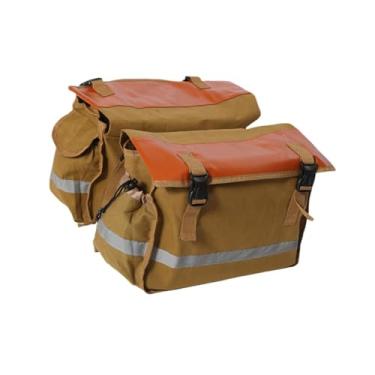 Imagem de menolana Alforje duplo, alforje para bicicleta, grande capacidade, versátil, bolsa de selim para bicicleta, bolsa traseira para bagageiro de bicicleta para, Marrom Escuro